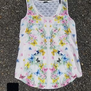 Oasis Sleeveless Butterfly Silk Front Scoop Top